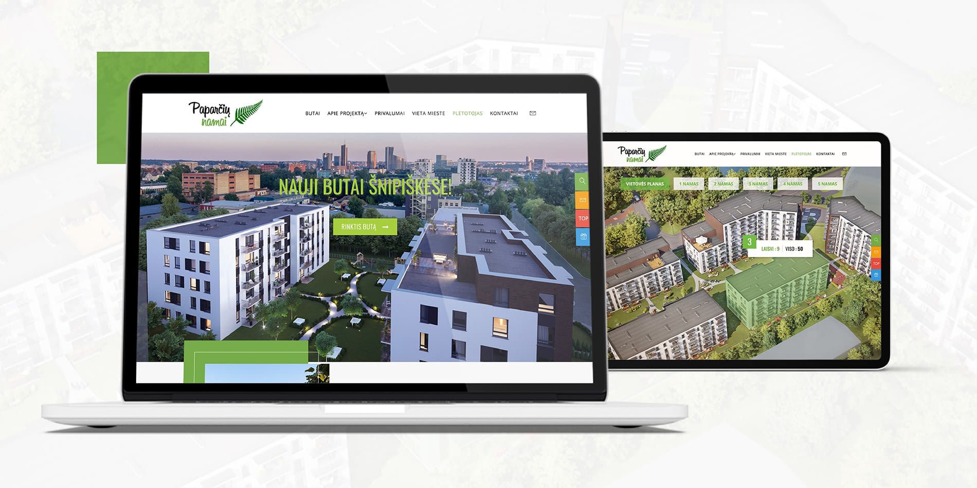 Paparcių Namai Real Estate Project Website Digital Brothers